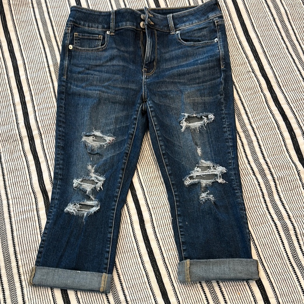 American Eagle Outfitters Blue Ankle Cropped Jeans